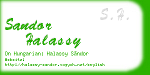 sandor halassy business card